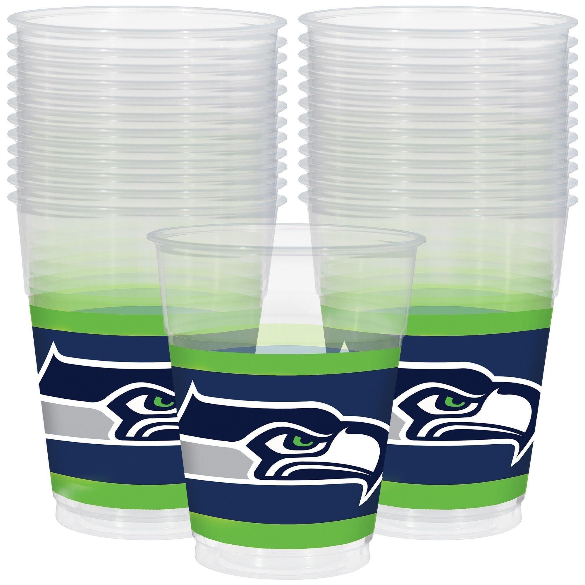 Seattle Seahawks Party Supplies Pack for 18 Guests - Kit Includes Plates, Napkins, Table Cover, Cups, Cutlery, Serving Bowl, Banner Decoration & Centerpiece